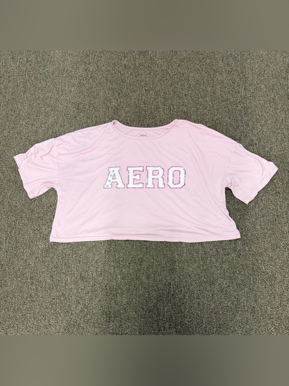 Aeropostale Light Pink Logo Crop Tee size 2X Womens
